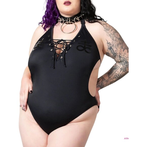 Killstar Other - NWT Killstar Doro Monokini One-Piece Black Swimsuit Plus Size 3X